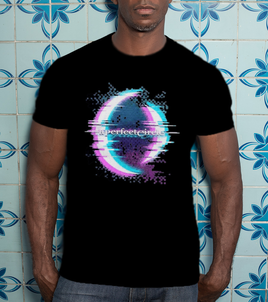 A Perfect Circle Neon Glitch Retro Aesthetic T-Shirt