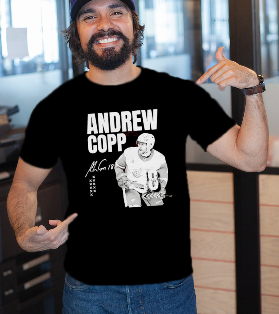 Andrew Copp Detroit Red Wings 18 NHL Hockey Player Signature Jersey T-Shirt