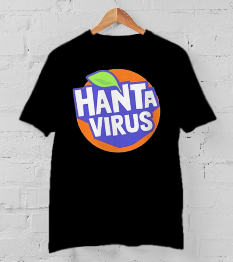 Hanta Virus Fanta Orange Circle With Green Leaf T-Shirt