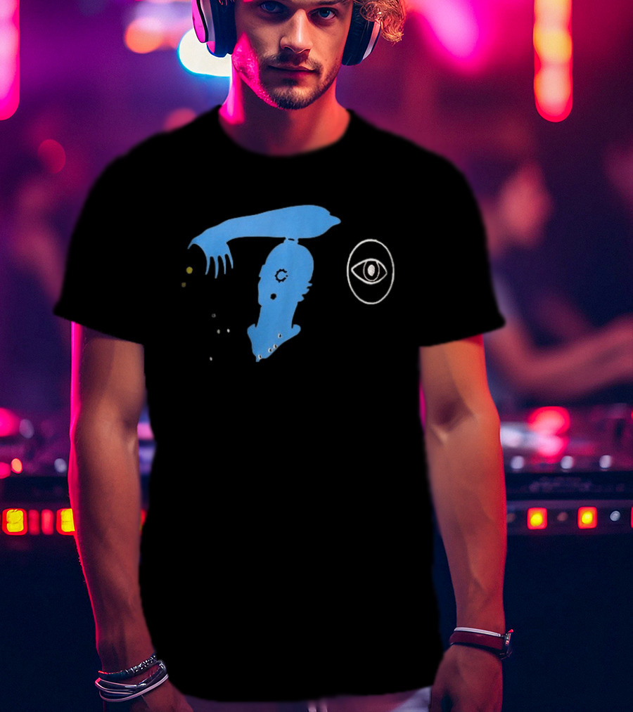 Candice For You Searcher Abstract Blue Silhouette With Eye T-Shirt