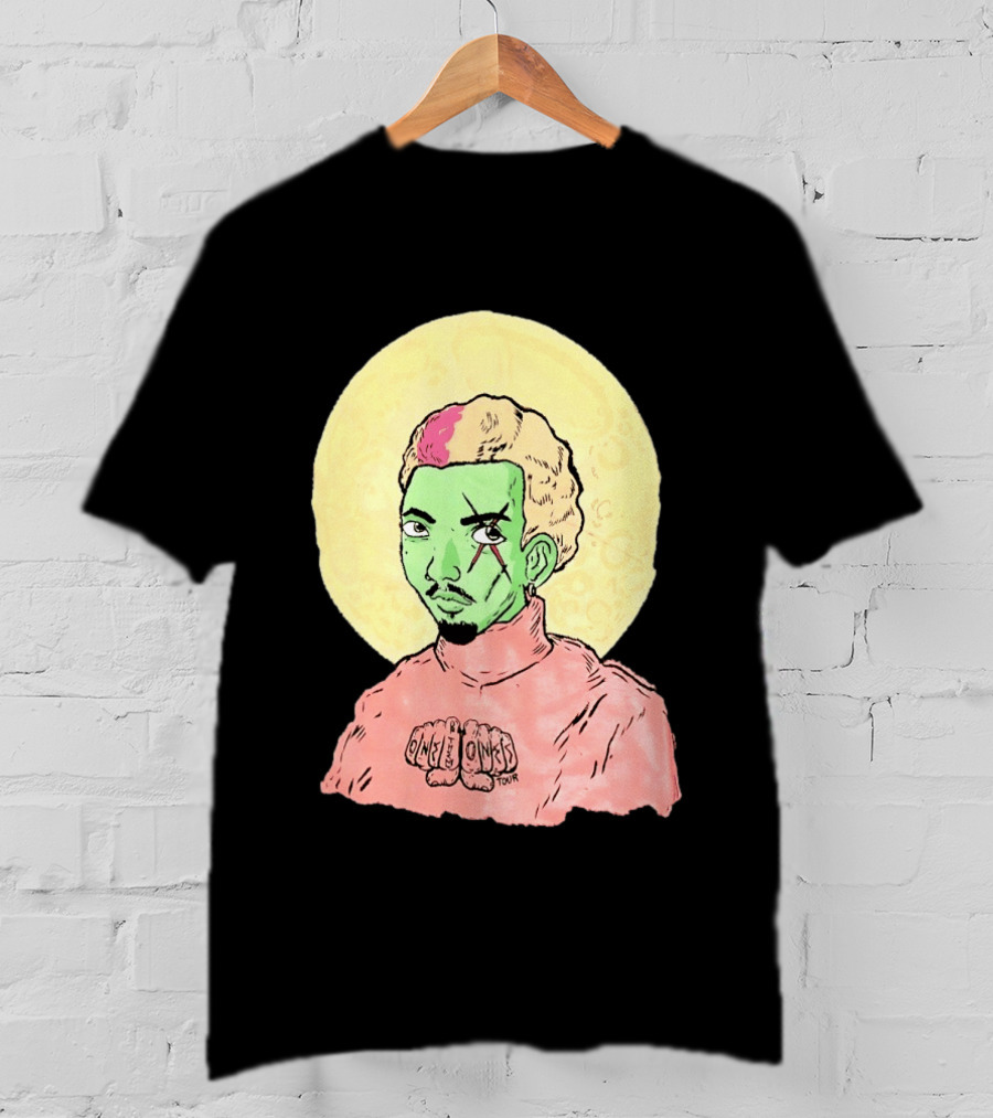 Chris Brown One Of Them Ones Tour 2026 Green Face Pink Hair Halo T-Shirt