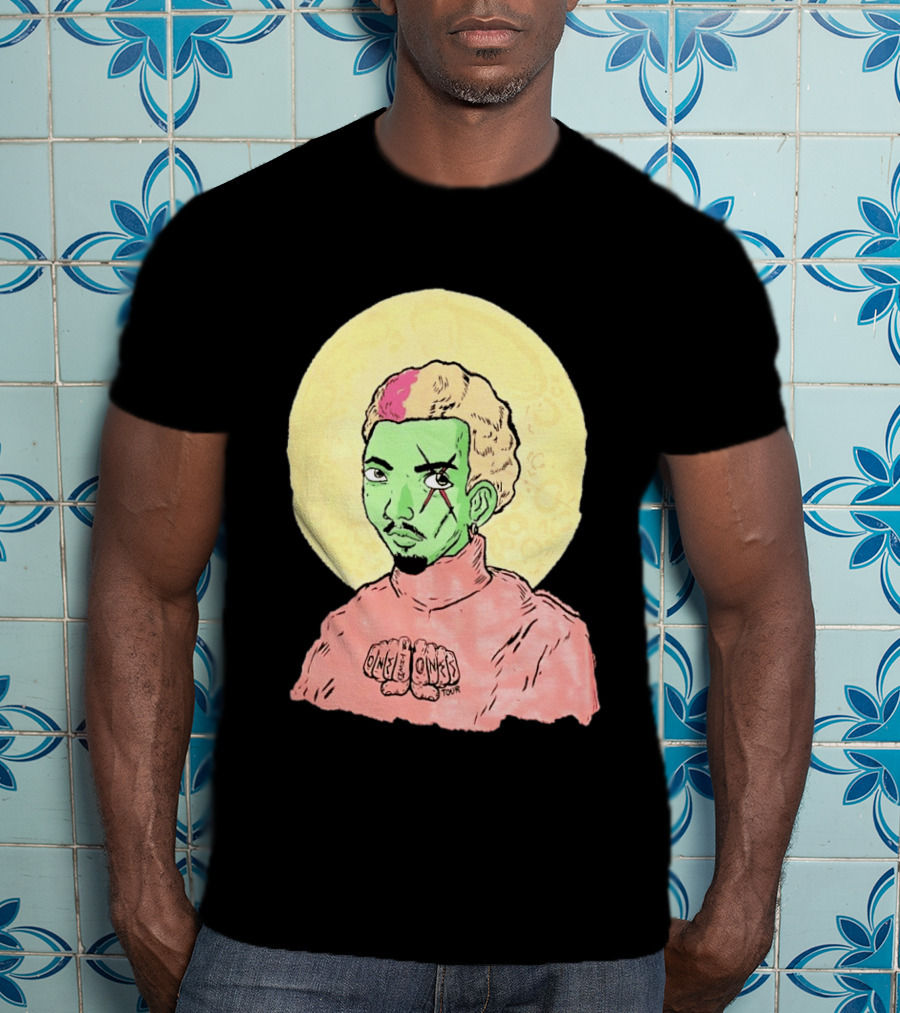 Chris Brown One Of Them Ones Tour 2026 Green Face Pink Hair Halo T-Shirt