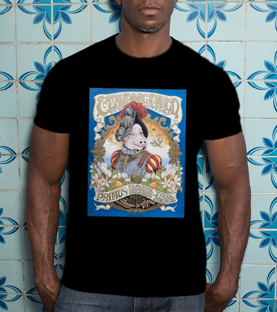 Claypool Gold Primus Claypool Lennon Delirium Frog Brigade St Augustine FL 2026 Event June 19 St Augustine Amphitheatre T-Shirt