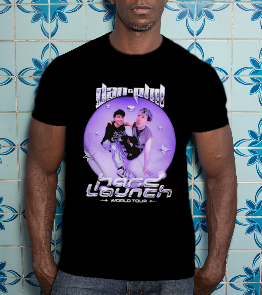 Dan And Phil Hard Launch World Tour 2026 2027 Purple Circle Star T-Shirt