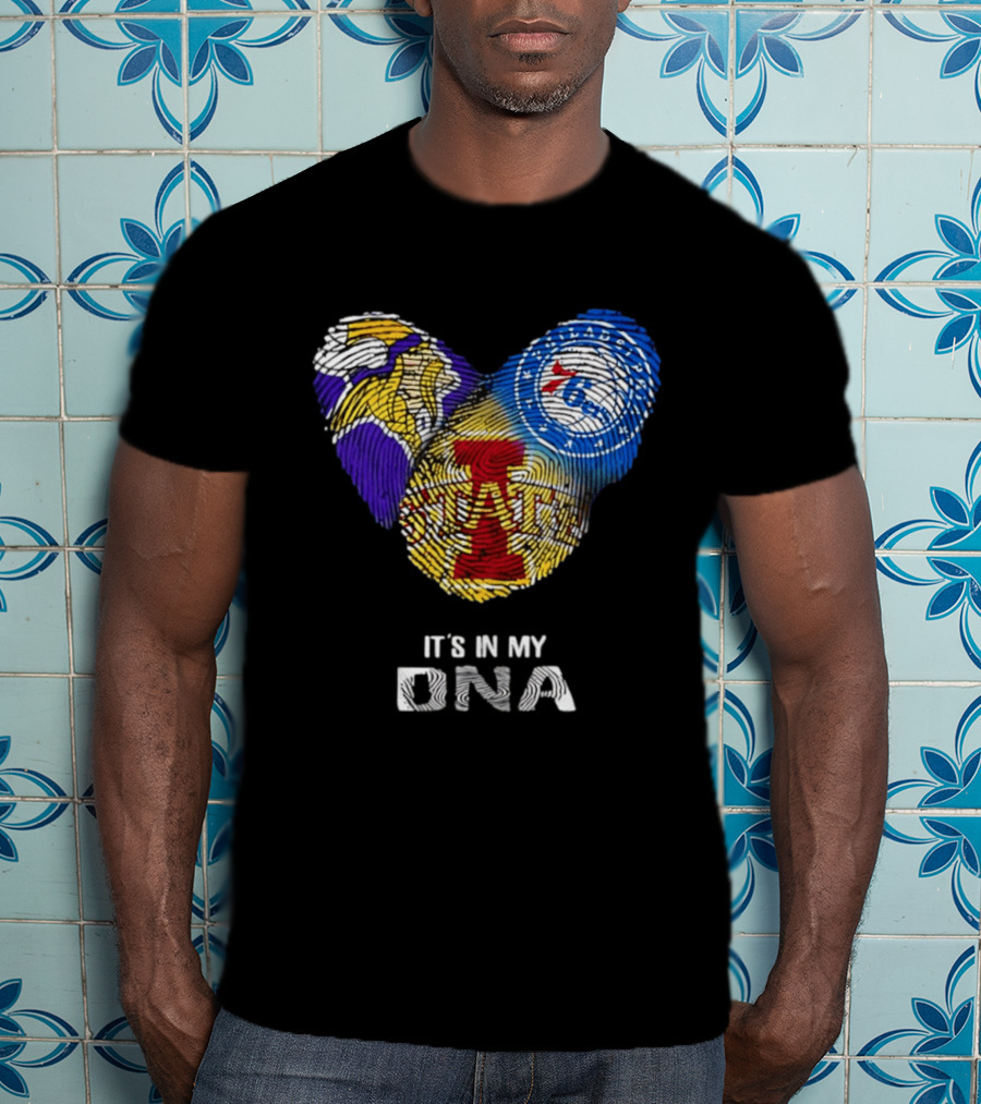 Iowa State Cyclones Minnesota Vikings Philadelphia 76ers It's In My DNA T-Shirt