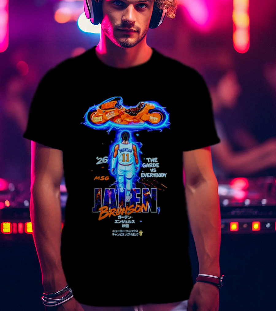 Jalen Brunson New York Knicks The Garden Vs Everybody Akira Bike Art '26 T-Shirt