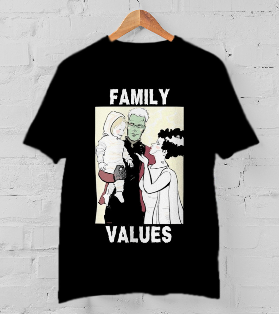 Family Values Halloween 2026 Ghostly Family T-Shirt