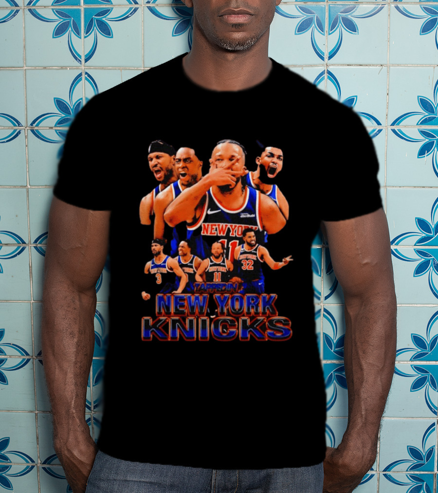 New York Knicks Tappin Jalen Brunson OG Anunoby Karl Anthony Towns Josh Hart Collage T-Shirt