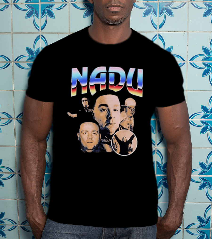 Nadu Multicolor Bold Text And Multiple Faces T-Shirt