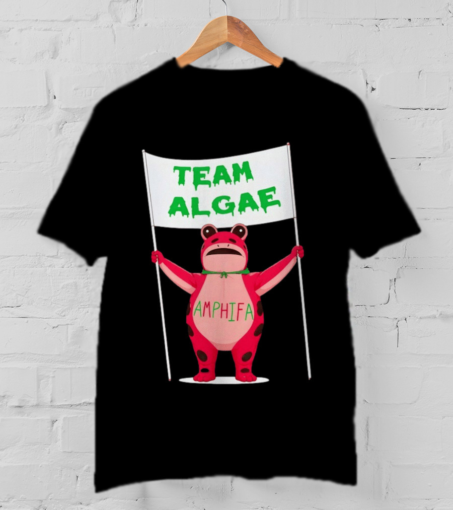 Team Algae Amphifa Frog Holding Banner T-Shirt