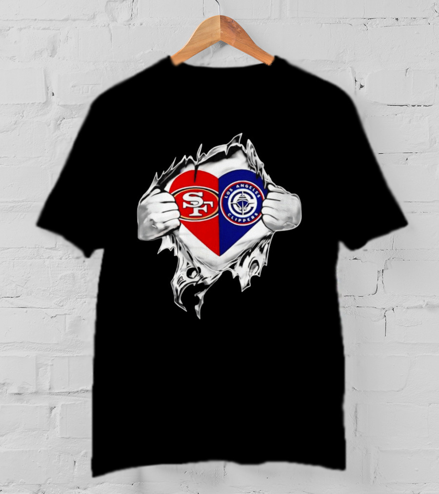 LA Clippers San Francisco 49ers Heart Scratch Dual T-Shirt