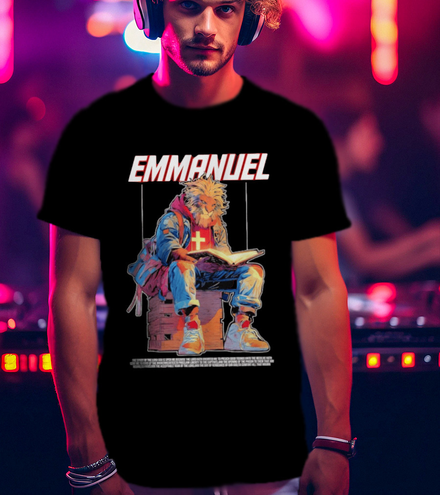 Emmanuel The Spirit Of The Lord God Is Upon Me Lion Reading To Comfort All That Mourn T-Shirt