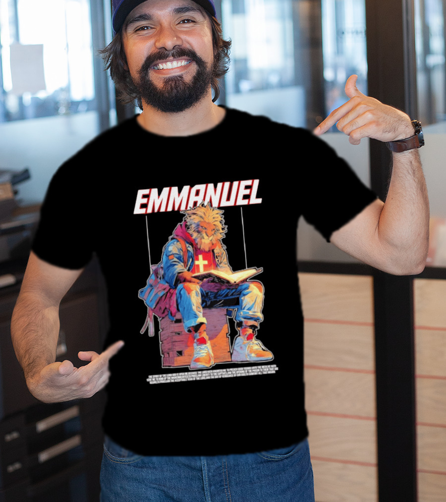 Emmanuel The Spirit Of The Lord God Is Upon Me Lion Reading To Comfort All That Mourn T-Shirt