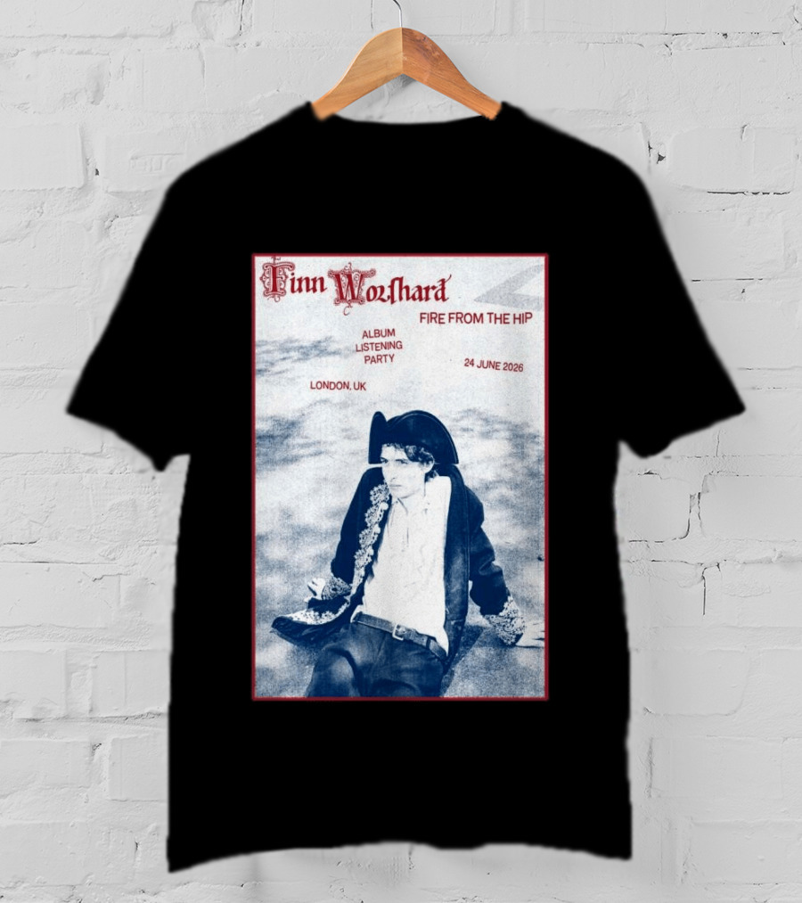 Finn Wolfhard Fire From The Hip Album Listening Party London UK June 24 2026 T-Shirt