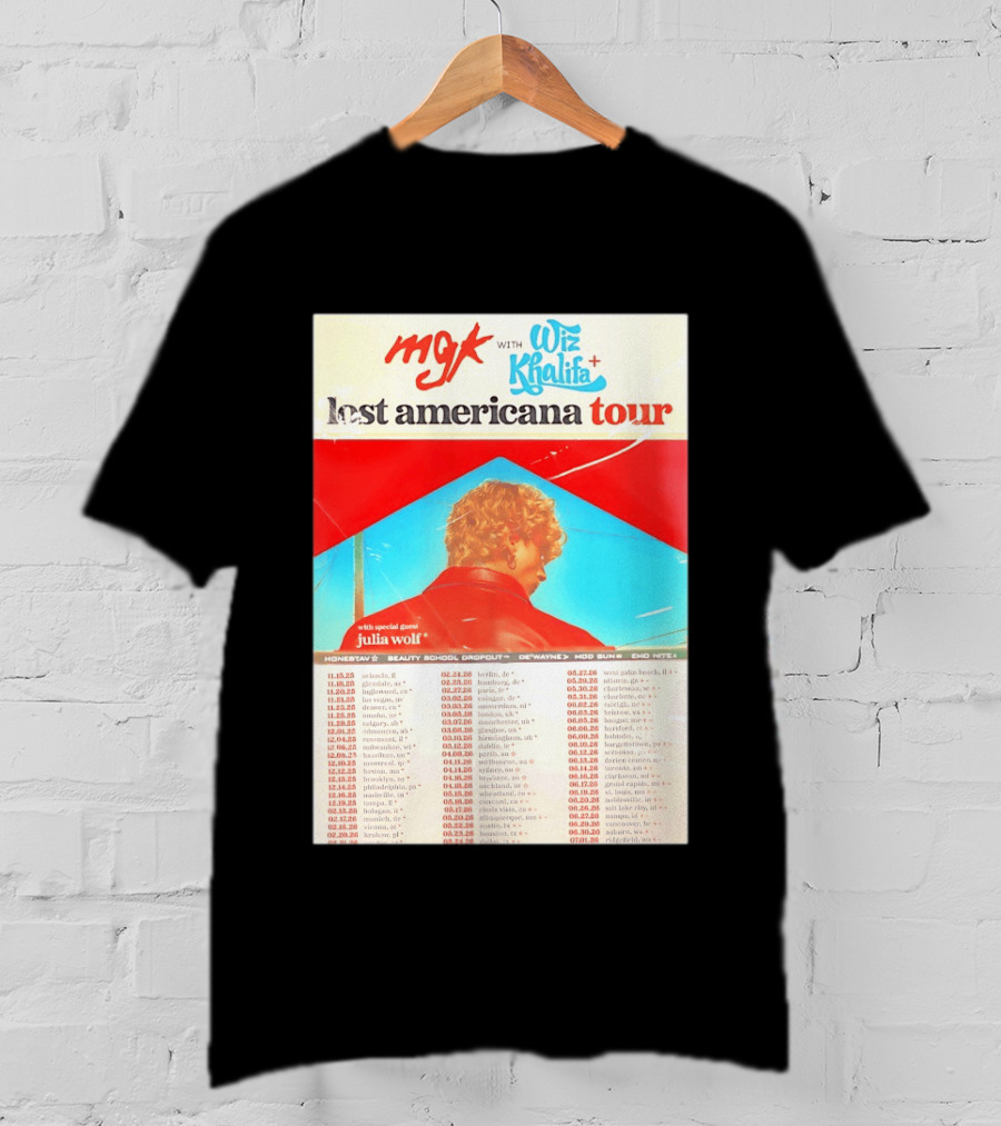 MGK Wiz Khalifa Lost Americana Tour Julia Wolf Guest T-Shirt