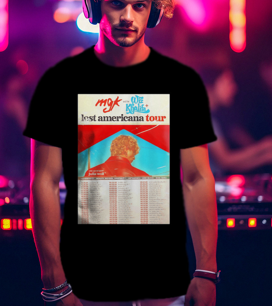 MGK Wiz Khalifa Lost Americana Tour Julia Wolf Guest T-Shirt