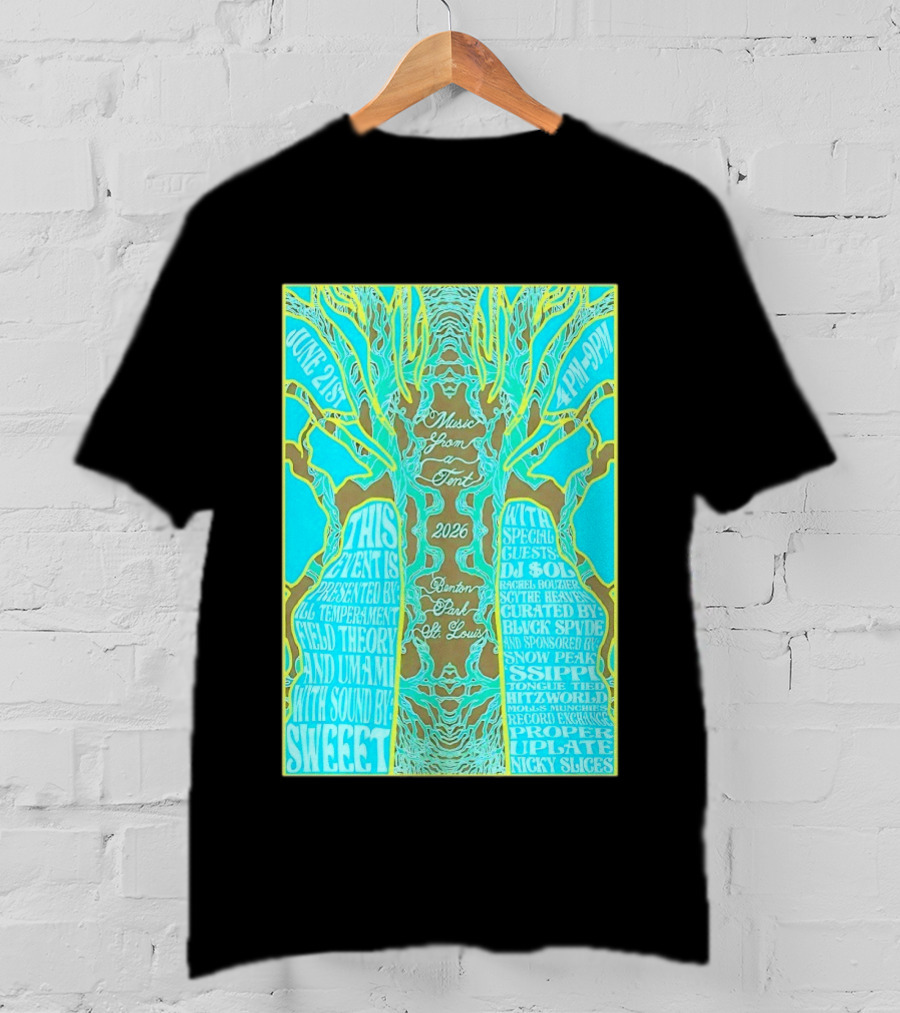 June 21st Music From A Tent 2026 Benton Park St Louis Event With Black Spvde DJ SO$E Sweet DJ $prce T-Shirt