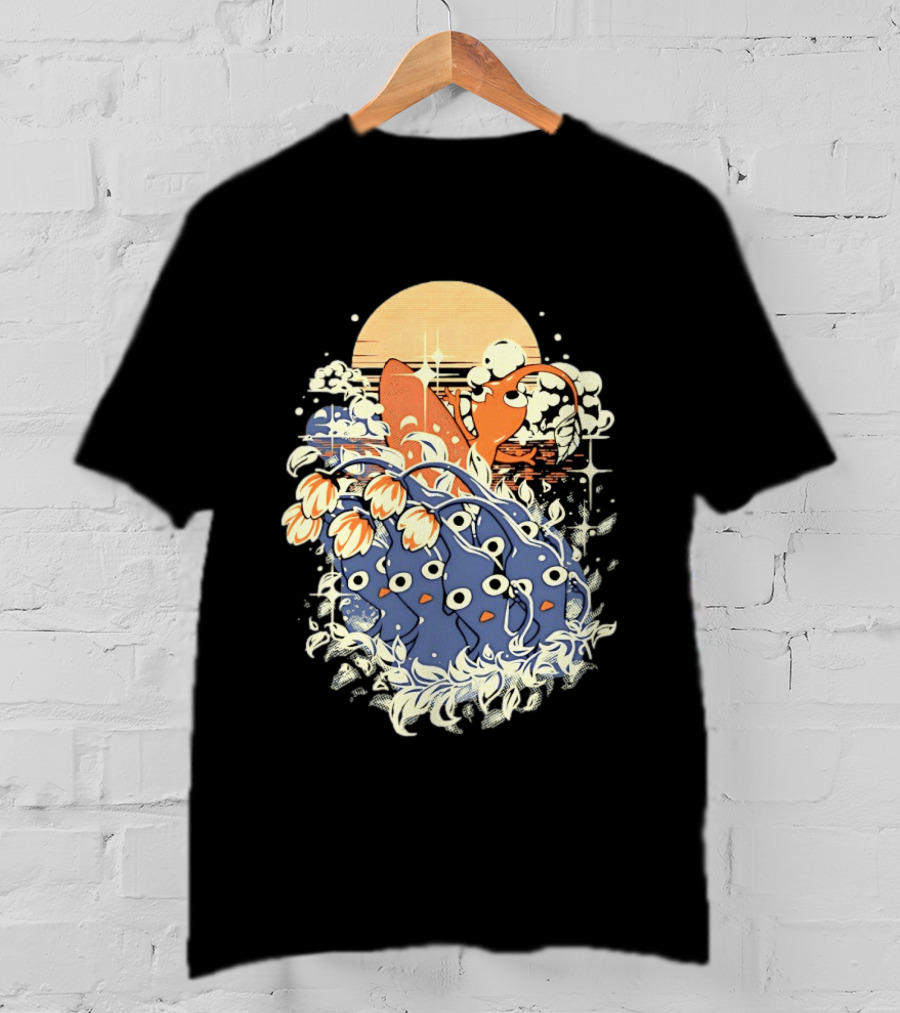 Surfing Pikmin Good Wave Sunset Retro Adventure T-Shirt