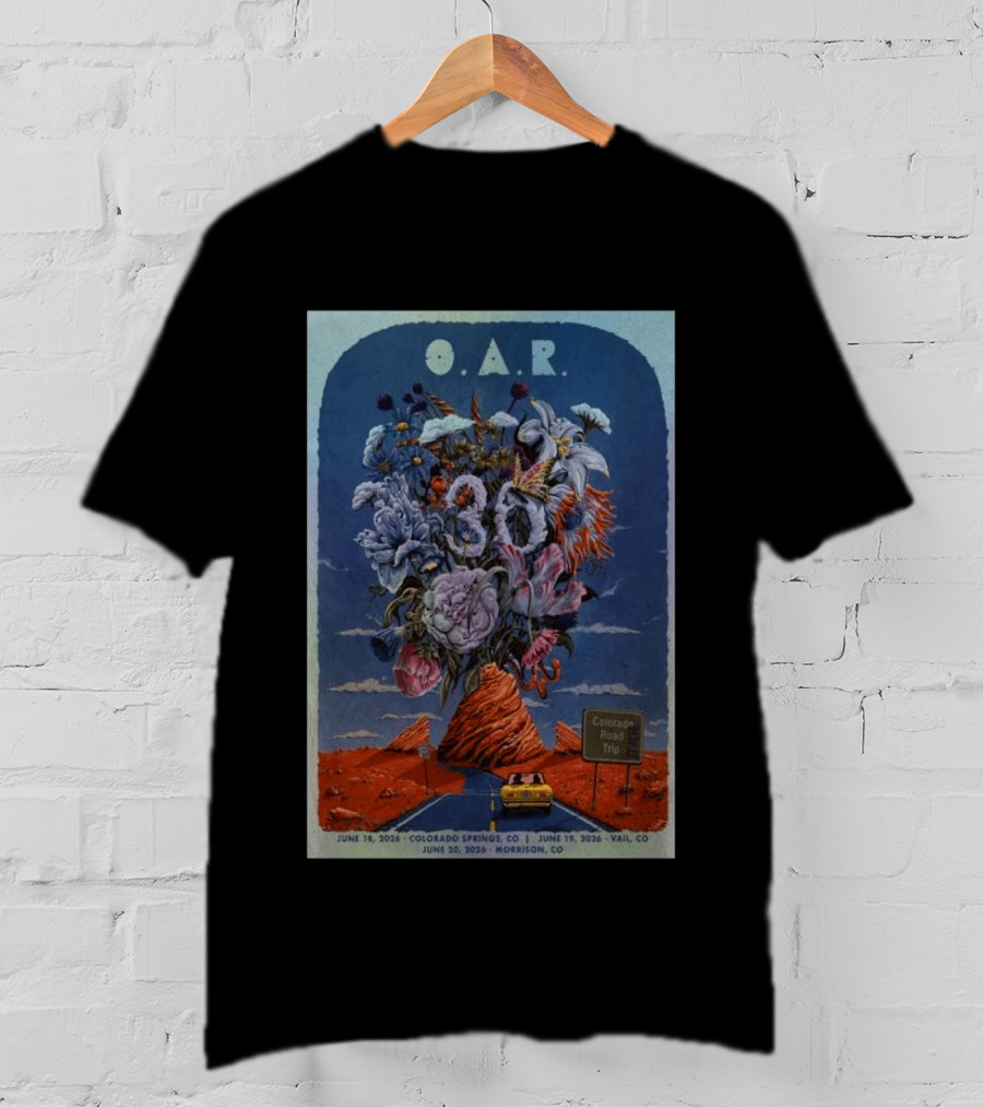 OAR 2026 Colorado Springs Vail Morrison Tour 30th Anniversary Road Trip Edition T-Shirt