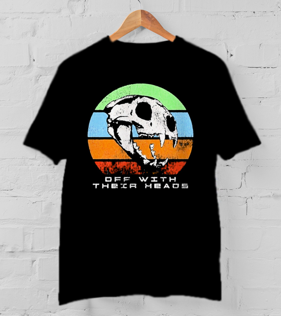 Off With Their Heads Skull Rainbow Stripes T-Shirt