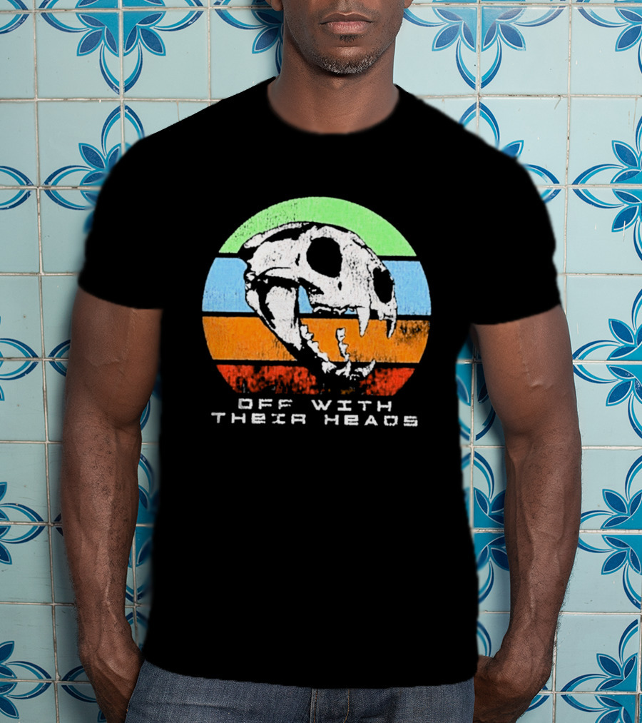 Off With Their Heads Skull Rainbow Stripes T-Shirt