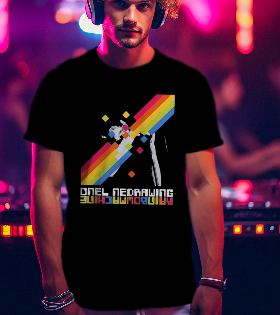 Onelinedrawing Rainbowmachine Colorful Abstract Blocks T-Shirt