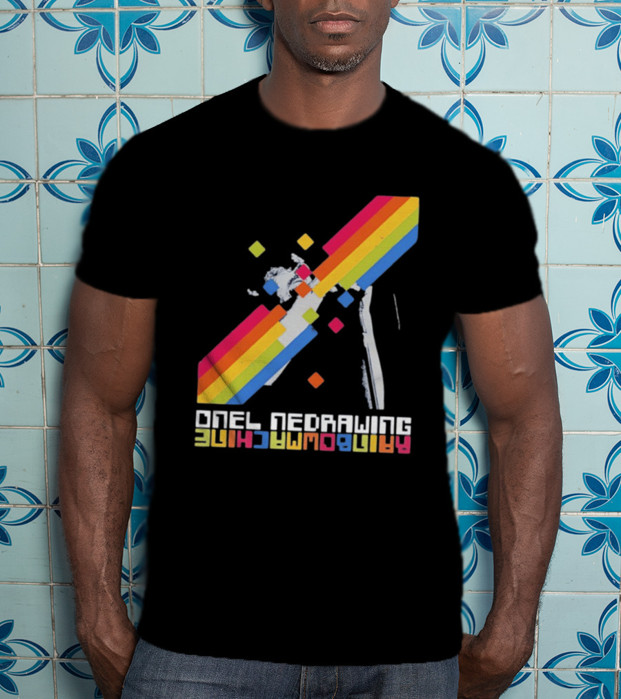 Onelinedrawing Rainbowmachine Colorful Abstract Blocks T-Shirt