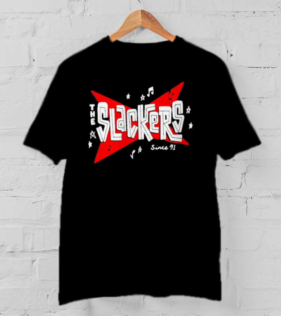 The Slackers Since 91 Tour Retro Music Notes And Stars T-Shirt