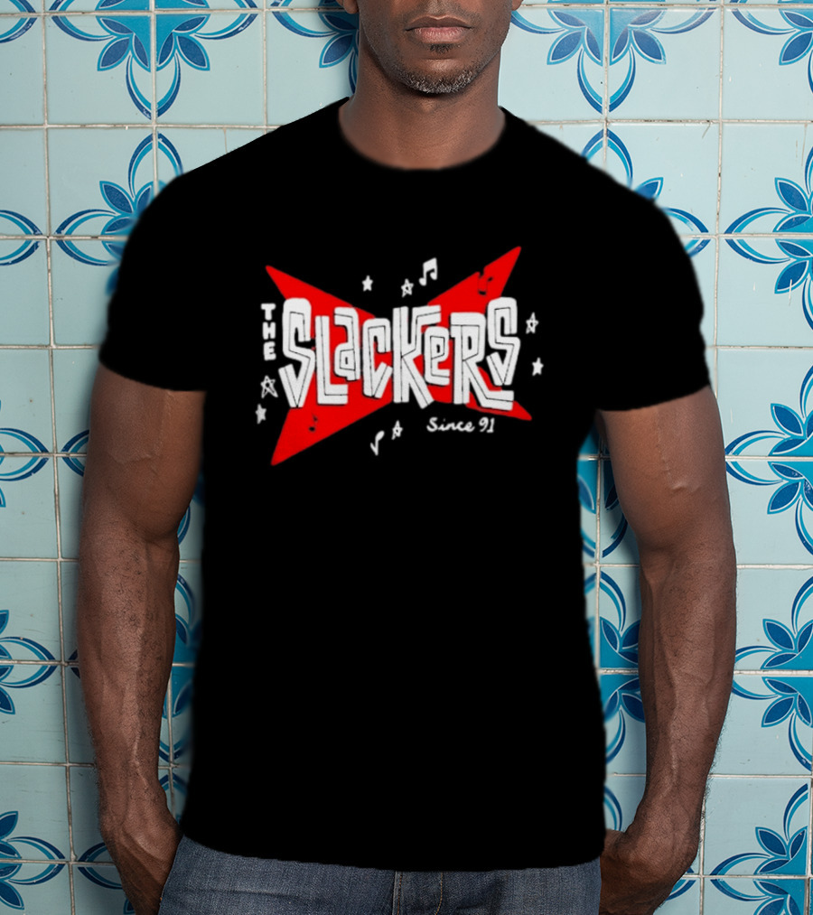 The Slackers Since 91 Tour Retro Music Notes And Stars T-Shirt
