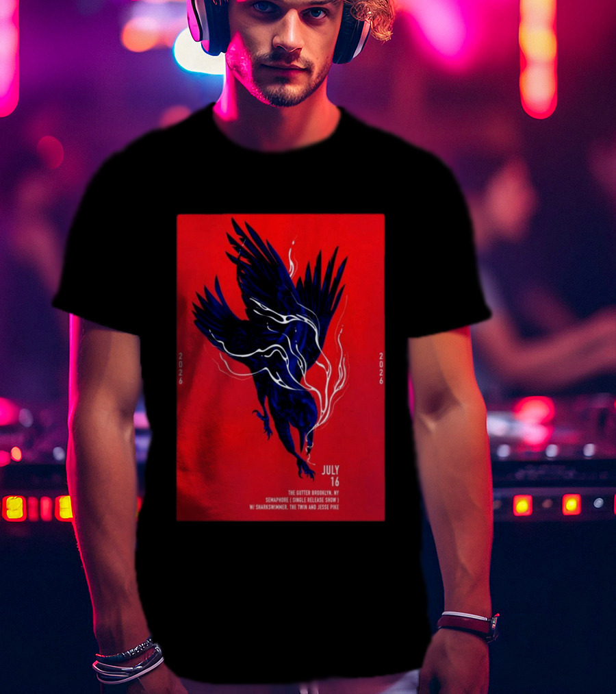 Semaphore Single Release Show The Gutter Brooklyn NY July 16 2026 With Sharkswimmer Jesse Pike T-Shirt