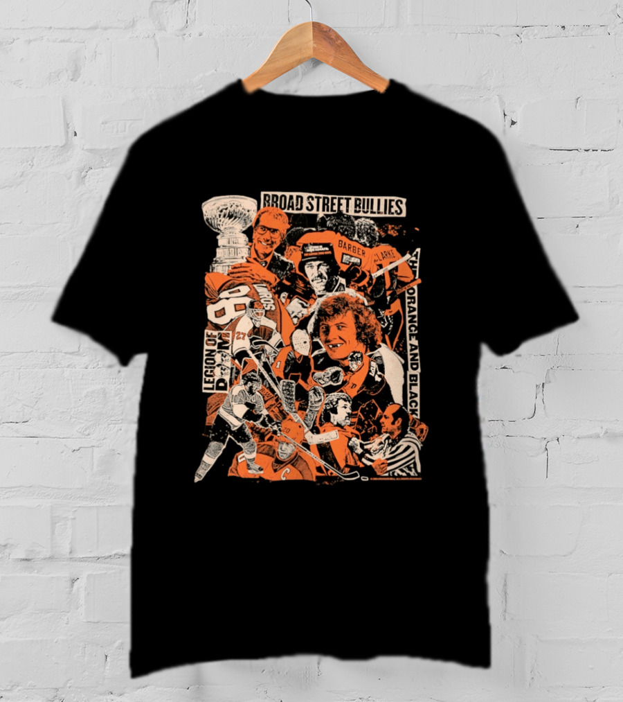 Philadelphia Flyers Broad Street Bullies Legion Of Doom Orange And Black T-Shirt
