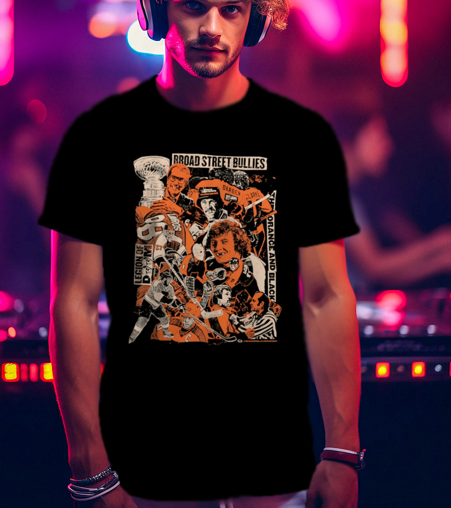 Philadelphia Flyers Broad Street Bullies Legion Of Doom Orange And Black T-Shirt