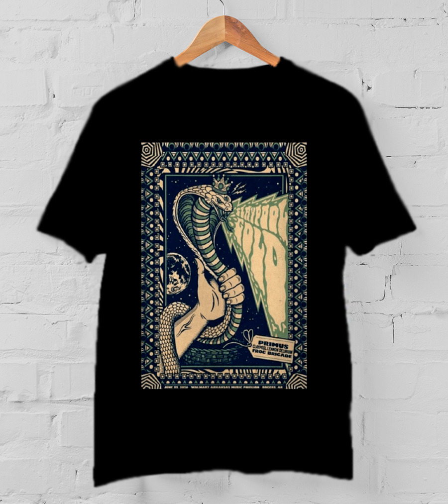Primus June 17 2023 Walmart Arkansas Amphitheater Clapool Lennon Delirium Frog Brigade Concert Snake Earth T-Shirt