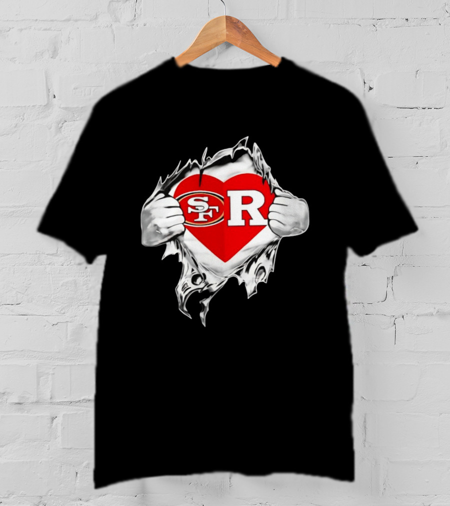 San Francisco 49ers Rutgers Scarlet Knights Heart Scratch Passion T-Shirt