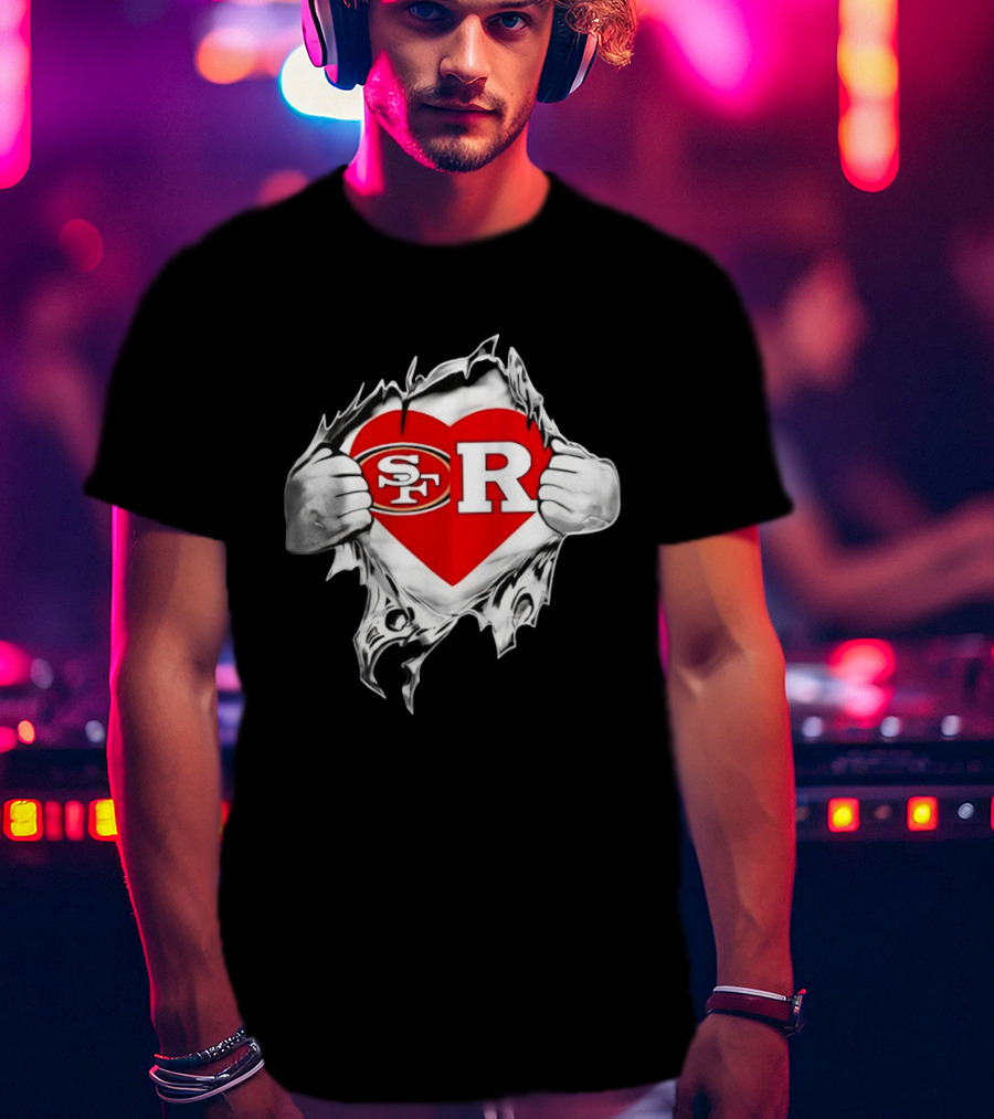 San Francisco 49ers Rutgers Scarlet Knights Heart Scratch Passion T-Shirt