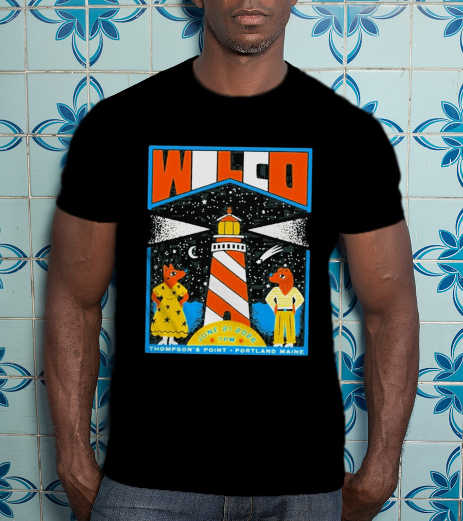 Wilco June 21 2026 Thompson's Point Portland Maine Lighthouse Concert Tour T-Shirt