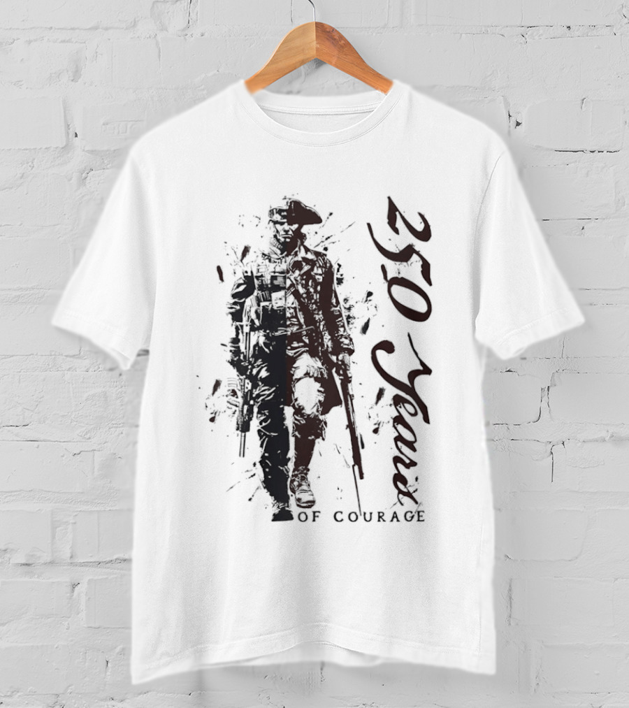 250 Years Of Courage Revolutionary War Soldier With Musket T-Shirt