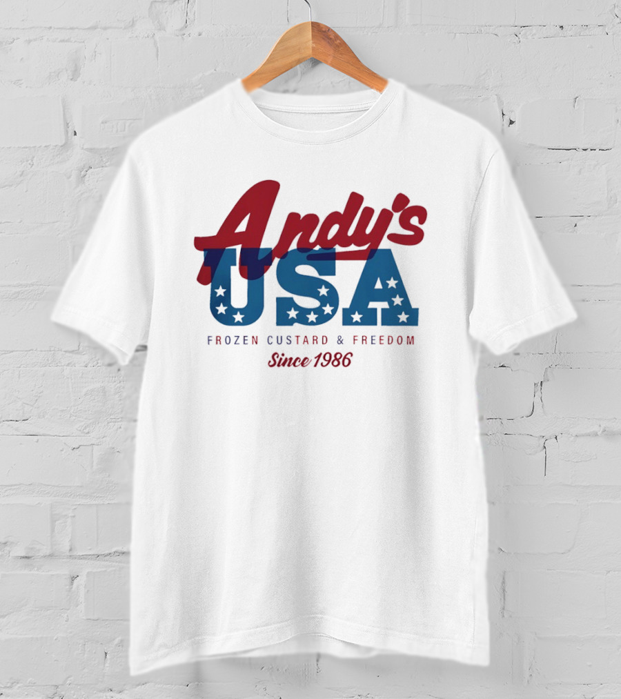 Andy's USA Frozen Custard And Freedom Patriotic Stars Since 1986 T-Shirt
