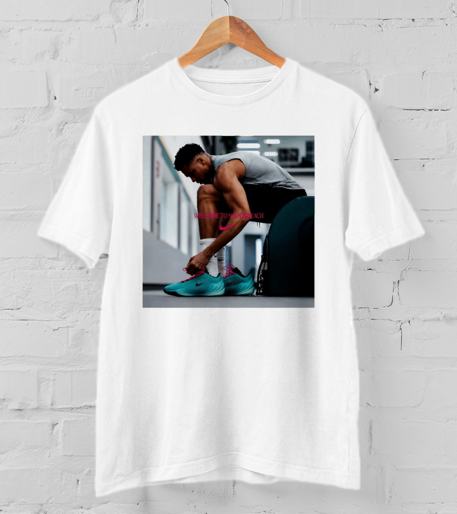 Nike Giannis Antetokounmpo Welcome To South Beach Milwaukee Bucks T-Shirt