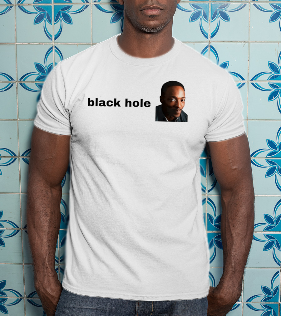 Black Hole Anthony Mackie Face T-Shirt