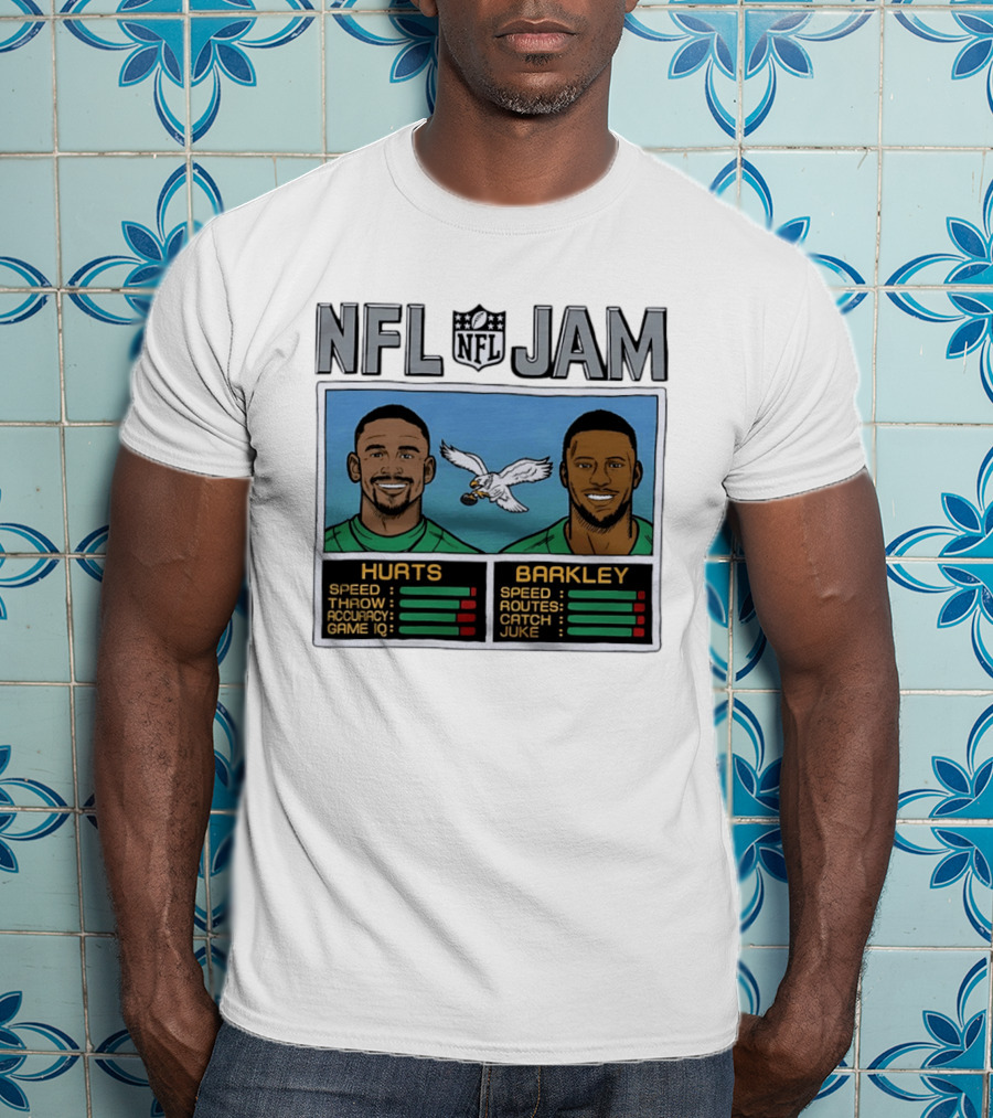 NFL Jam Jalen Hurts Saquon Barkley Philadelphia Eagles Video Game T-Shirt