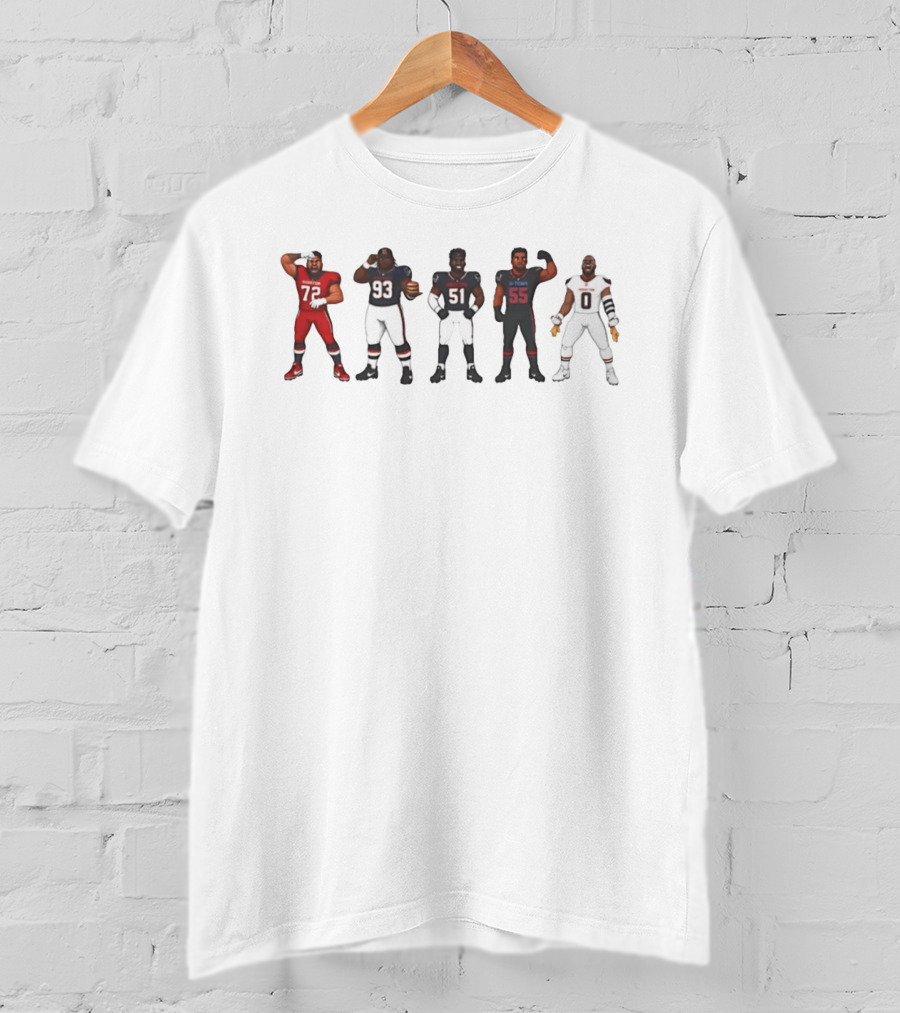 Doomsday Defense Houston Texans Chibi Style Players Cartoon NFL Football T-Shirt