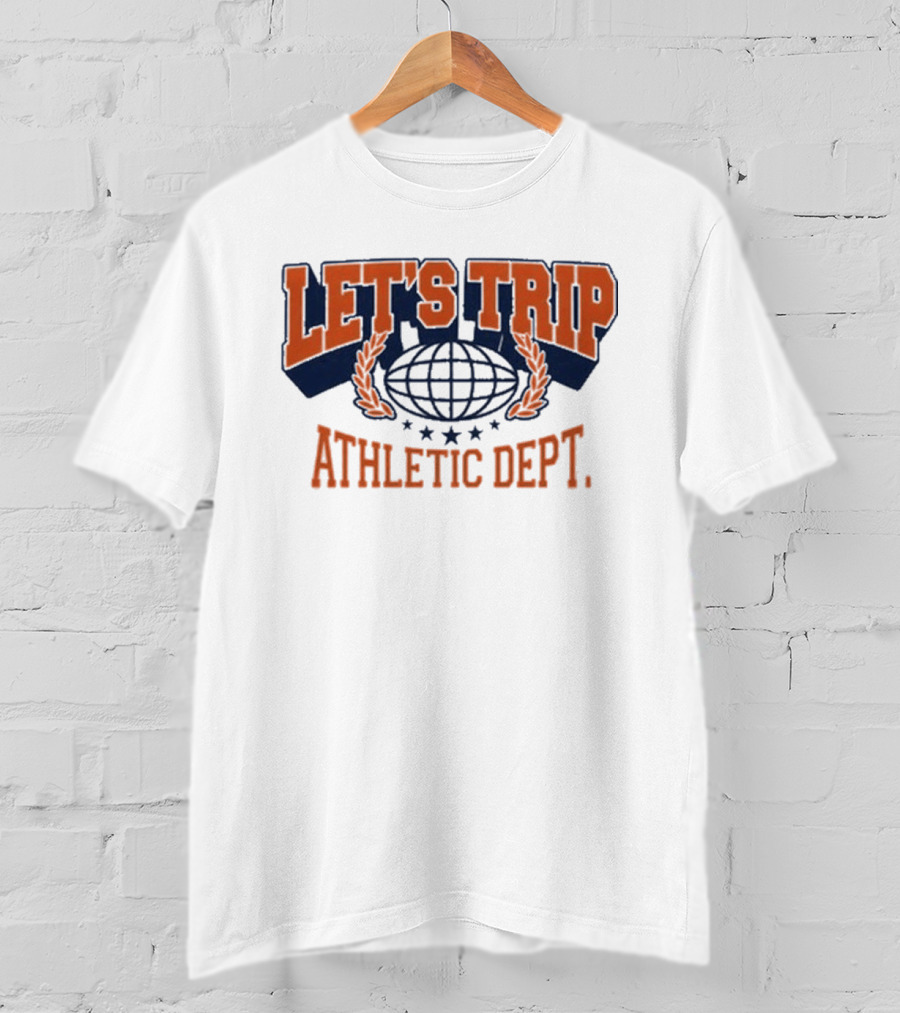 Let's Trip Athletic Dept Go Sports Globe Stars T-Shirt