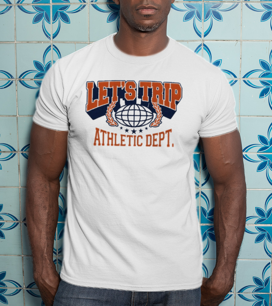 Let's Trip Athletic Dept Go Sports Globe Stars T-Shirt