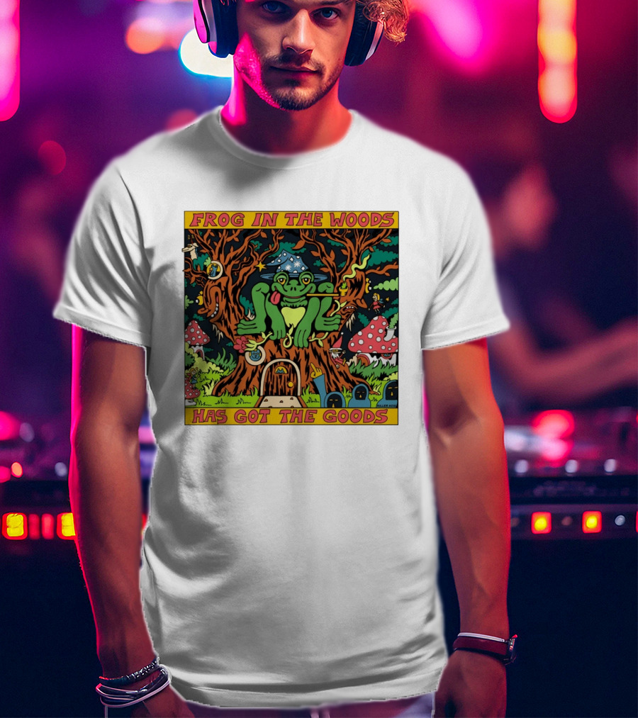 Frog In The Woods Has Got The Goods Killer Acid Psychedelic Forest Scene T-Shirt