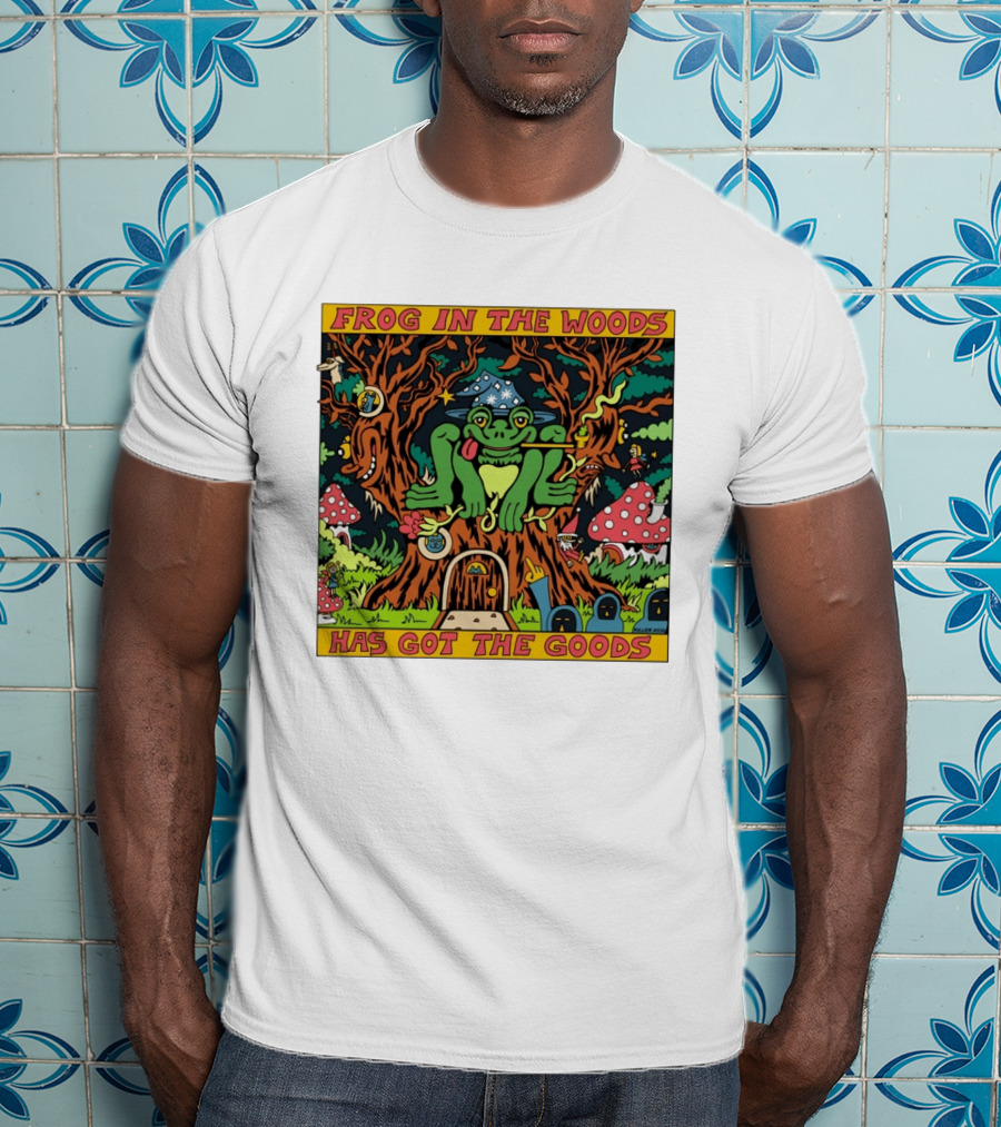 Frog In The Woods Has Got The Goods Killer Acid Psychedelic Forest Scene T-Shirt