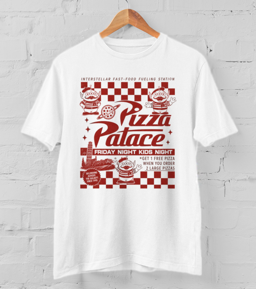 Pizza Palace Skeeball Fast Food Arcade Person Get 1 Free Pizza T-Shirt