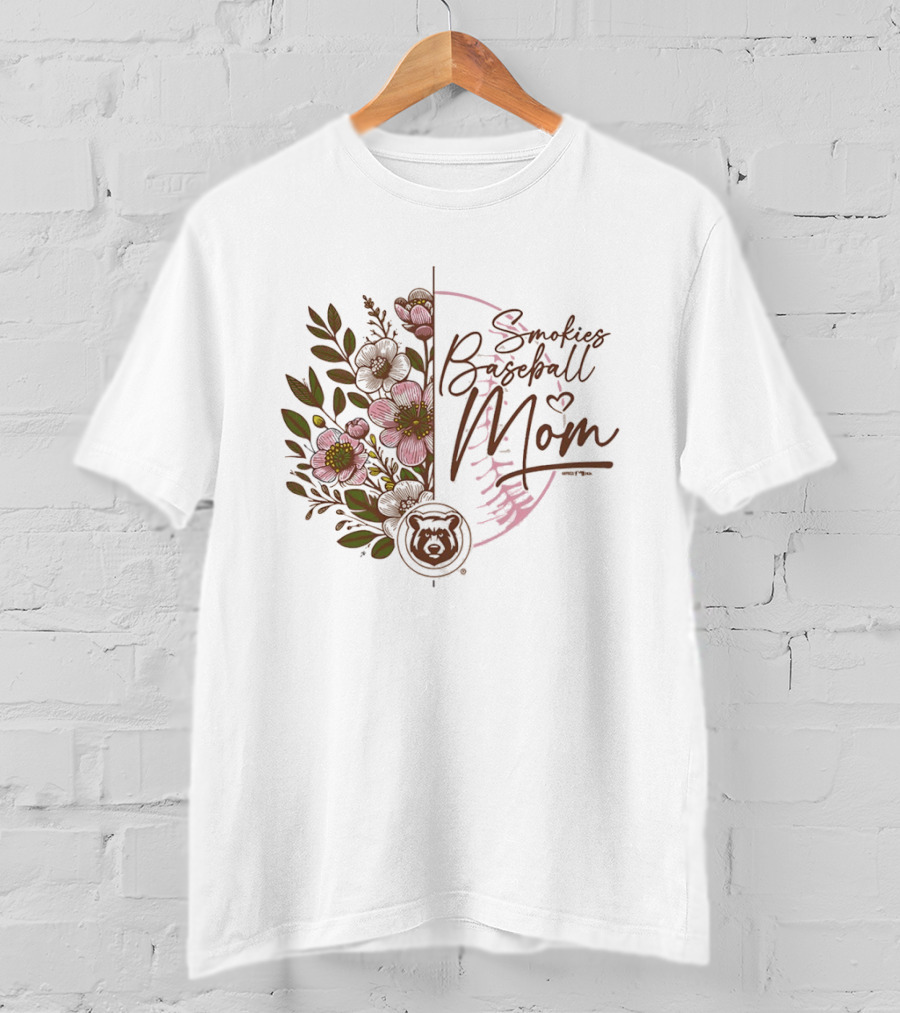 Tennessee Smokies Baseball Mom Floral Minor League Baseball T-Shirt