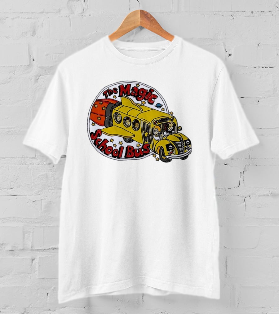 The Magic School Bus Ms Frizzle Arnold Class Characters Cartoon Rocket Bus T-Shirt