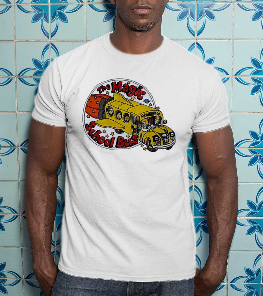 The Magic School Bus Ms Frizzle Arnold Class Characters Cartoon Rocket Bus T-Shirt
